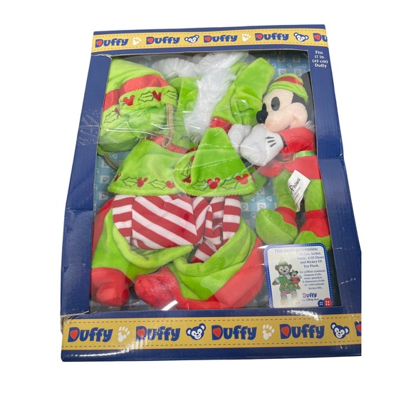 Disney Other - Disney Parks Duffy the Disney Bear Christmas Elf Outfit Mickey Toy Plush Set